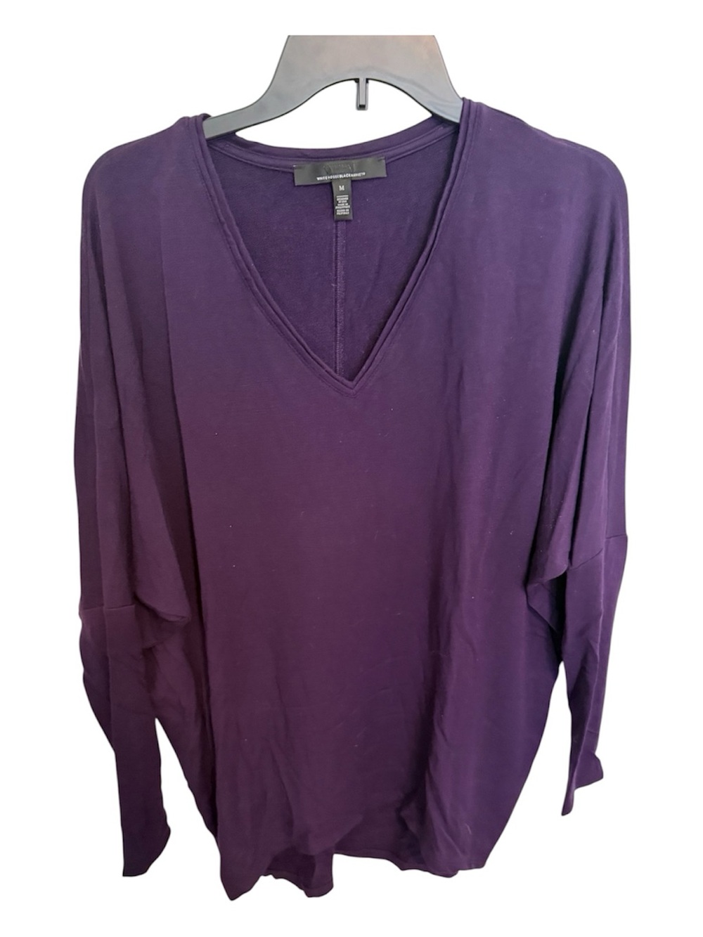 White House Black Market Deep Purple V-Neck Dolman sleeve Sweater